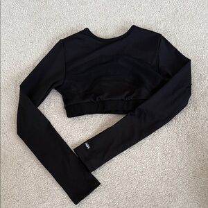 Tiger Friday Black Long Sleeve Crop Top